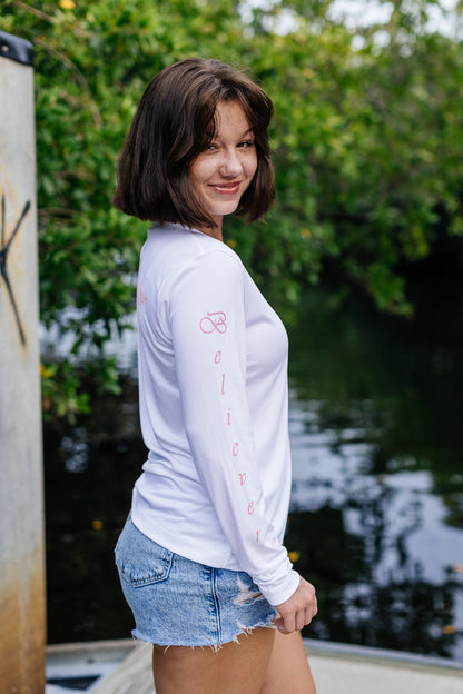 Women's Believer - Long Sleeve white/pink