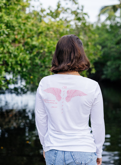 Women's Believer - Long Sleeve white/pink