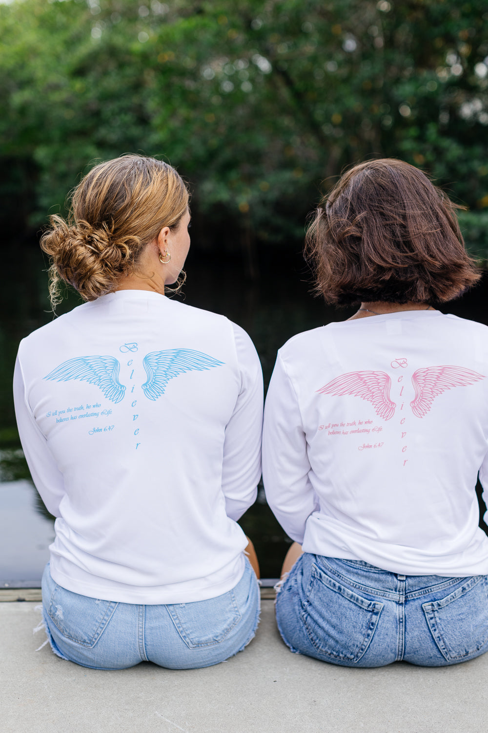 Women's Believer - Long Sleeve white/pink