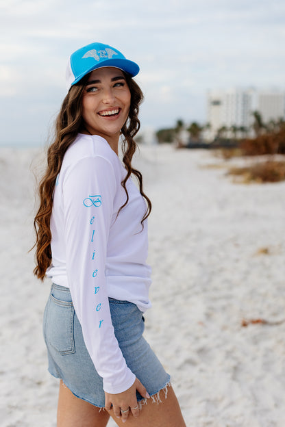 Women's Believer - Long Sleeve white/blue