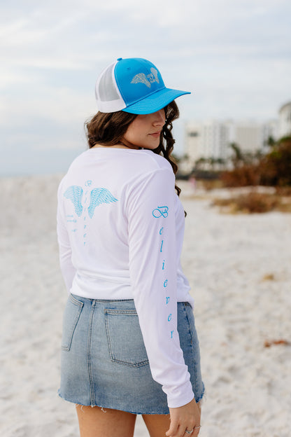 Women's Believer - Long Sleeve white/blue